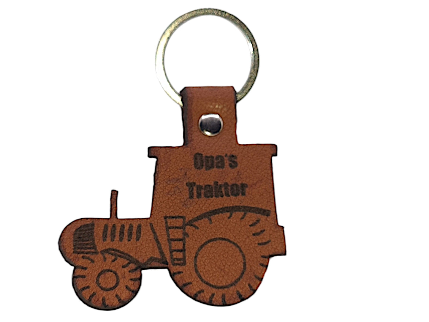 Personalisierter Schlüsselanhänger Traktor, braun