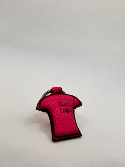 Personalisierter Schlüsselanhänger Fußball Trikot pink, doppelseitig